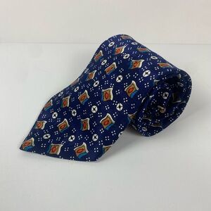 Christian Dior Monsieur Blue Geometric Tie 4”x56”Made in U.S